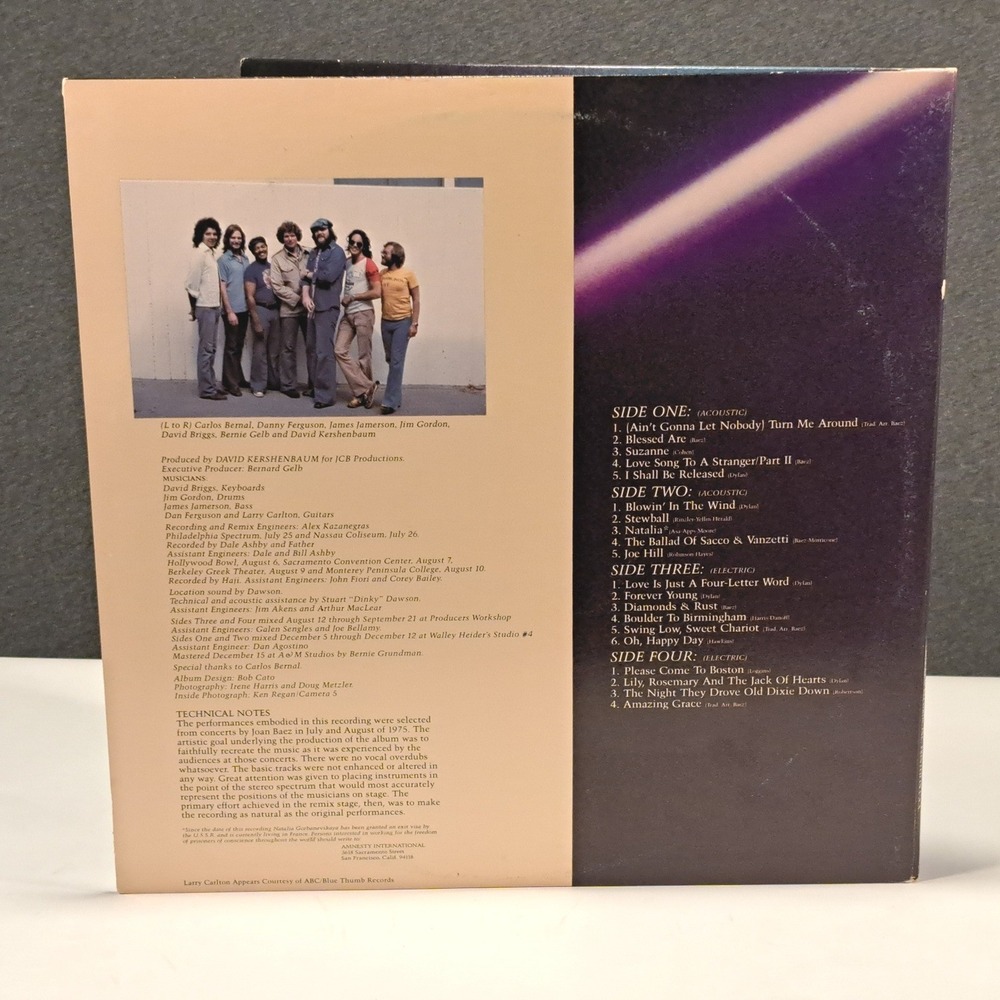 Joan Baez From Every Stage 1976 Live Double Vinyl LP A&M SP-3704 Folk Album - Picture 2 of 13